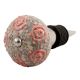 Pink Round Crackle Ceramic Wine Stopper